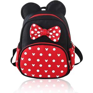 Voikukka Mini Backpack for Girls Toddler Bookbag Small Cute Kids Backpacks for Toddler Backpack Baby Daycare Bag Little Girl Backpacks Child Kindergarten Book Bags Mouse Toys Travel Accessories (11 x 8.5 inch, Black)