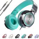 ARTIX CL750 Wired Headphones with Mic & Volume Control Noise Isolating On-Ear Headphones for Computer and Laptop Wired, Plug in Corded Headphone Over Ear with Wire (Foldable, Aux Jack 3.5mm) Turquoise