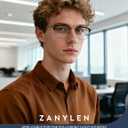 ZanyLen Blue Blocker Glasses for Men Metal Browline Computer Gaming Glasses Filter Blue Ray