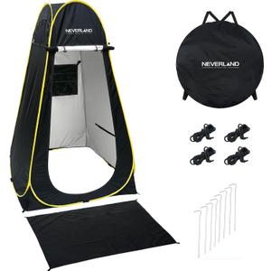 Neverland Pop up Privacy Shower Tent - Portable Changing Shower Tent, Dressing Room, Bathroom, Outdoor Rain Shelter for Camping, Beach (Black)