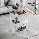 Dethan Acrylic Bar Cart with Lockable Wheels, Rolling Serving Cart with Pulling Handle, 3-Tier Clear for Home Bar, Kitchen, Living Room, Portable Beverage Space-Saving Modern Acrylic Trolley, 30.51 x 15.16 x 32 inches