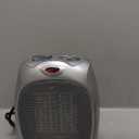 Ceramic Space Heater, Portable Indoor Heating Solution, With Overheat and Tip-Over Protection, Thermostat, Non-Oscillating, 1500W, 7.52"D x 6.34"W x 9.45"H, Silver