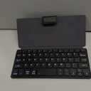 Doohoeek Universal Bluetooth Keyboard for Samsung Galaxy Z Fold, iPad mini 7 2024 & Phones, Dual Bluetooth Mini Keyboard with Any-Angle Kickstand & Leather Cover for Android, Windows and iOS (Black)