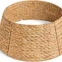 27in Christmas Tree Collar, Natural Christmas Tree Ring Woven Rattan Tree Base Cover for Christmas Home Decor