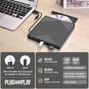 ROOFULL External CD DVD Drive, USB 3.0 Type-C CD Burner DVD Player Optical Disk Drive Writer with 4 USB Ports + 2 SD/TF Card Reader + Protective Carrying Case for Laptop PC Windows Mac Linux Computer