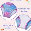 Little Girls Two Piece Mermaid Bikini Set Ruffle Adjustable Summer Beach Bathing Swimsuit 3-7 Years for Kids (4-5T, Mermaid Scale Pink)