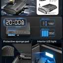 Large Biometric Gun Safe fits 4 pistols, 100 Sets of Fingerprint Handgun Safe with Internal Light & Silent Mode, Gun Lock Box for Home Bedroom Bedside Nightstand and Car, Emergency Charging, TOPMEDA