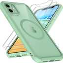 TAURI 3 in 1 Magnetic for iPhone 11 Case Light Green, with 2X HD Screen Protector, 12 FT Drop Protection, Compatible with Magsafe Case for iPhone 11 Phone Case 6.1 inch
