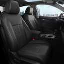 for Honda Civic Leather Seat Covers, Sedan EX 2022-2026, Sport 2025 2026, Custom Fit Car Seat Cover Full Set, Waterproof Accessories, Black (60/40 Split Benches-with Rear Armrest)