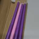 Fovths 4 Pack Christmas Advent Candles with Words Flameless Advent Candle LED Taper Candles Flickering Window Celebration Candles for Christmas Wreath Advent Holiday Decor, Pink, Purple