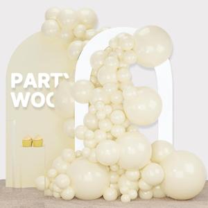 PartyWoo Beige Balloons 140 pcs Different Sizes Pack of 18 12 10 5 Inch Cream Ivory Balloon Arch Kit Garland for Wedding Bridal Graduation Baby Shower Birthday Party Decorations Beige-Q08