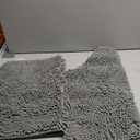 Bathroom Rugs Sets 2 Piece, Ultra Absorbent Chenille Non Slip Bathroom Mat Set - 16'' x 24'' U-Shaped Contour Toilet Rug & 24'' x 21'' Extra Soft Plush Bath Mat - Machine Washable, Grey