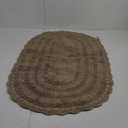 DII Crochet Collection Reversible Bath Mat, Large Oval, 21x34, Stone