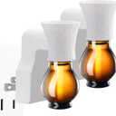 2 Packs Blank Plug-in Essential Oil Diffuser for DIY Characteristic Air Freshener from Undiluted Natural Oil, EO+Water, Fragrance Refill for Plugins (2 Polarized Plug+2 Glass+2 Wick) (White 2 Sets)