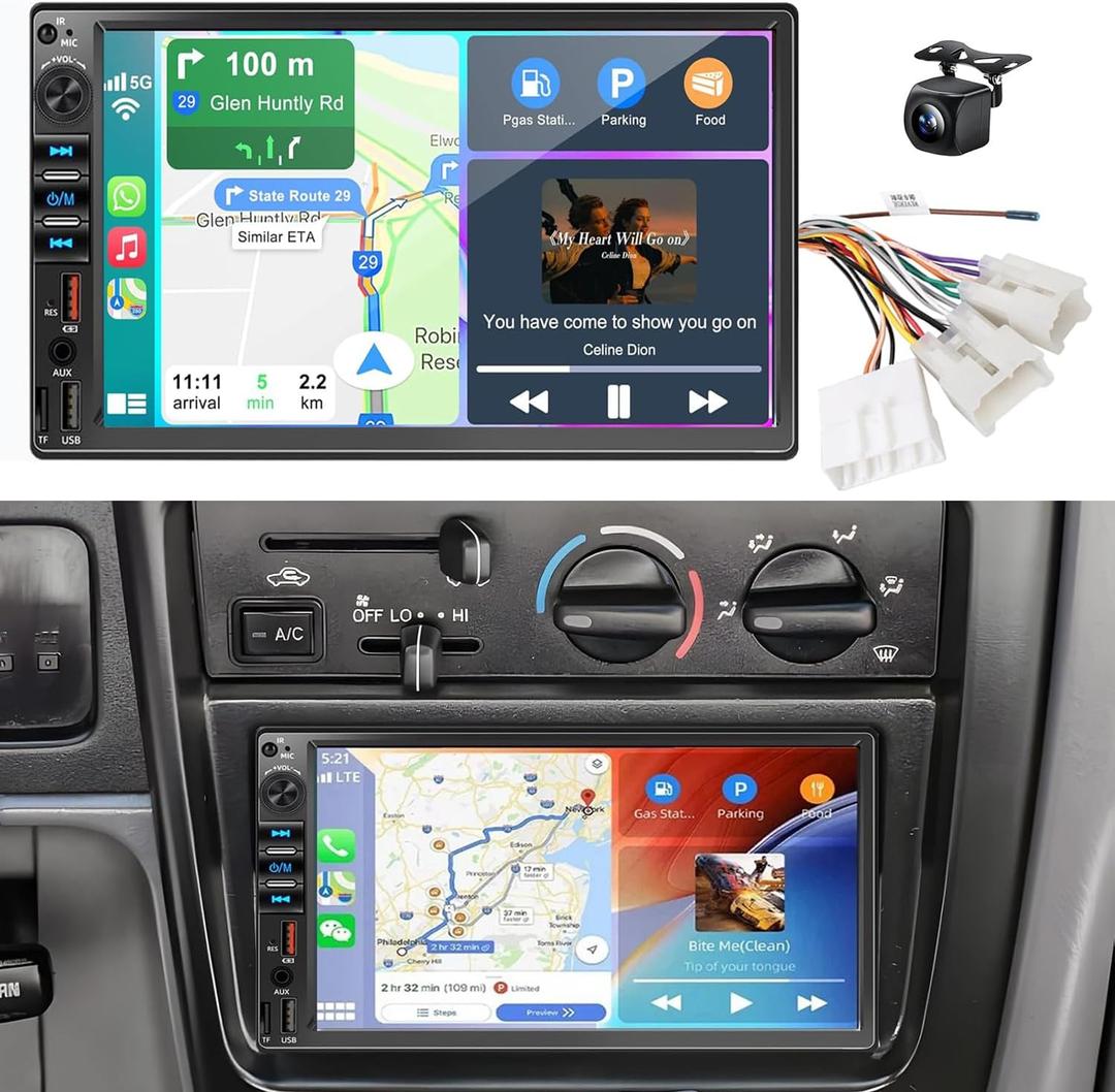 Car Radio Stereo Wireless Carplay Android Auto Navi for Toyota Tacoma Sienna1998-2004/4Runner Camry 1990-2002/Tundra Sequoia 2000 2001 2002/Land Cruiser 1991-2000