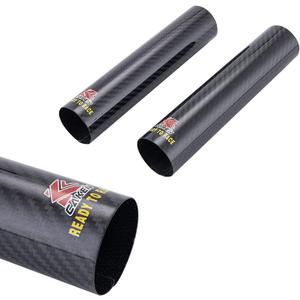 PRO CAKEN Carbon Fiber Motorcycle Front Shock Fork Guard Cover Wrap Shock Absorber Guard Gaiters Gators Boots Adjustable 2Pcs Universal for Dirt Bike-225MM