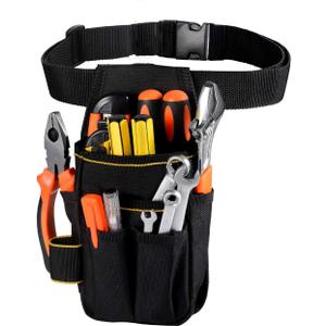 Hardware Tool Storage Belt Bag Pouch Multifunctional Electrician Tool Bag with Portable Adjustable Waist Belt Tool Storage Pouch for Electricians,Carpenters,Gardeners(900D)