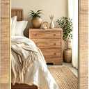 Decorative Rattan Wall Mirror, Boho Bathroom Modern Makeup, Rustic Wall Bohemia Mirrors for Bedroom, Living Room, Vanity Versatile Farmhouse, Nursery, Bathroom (Rectangular 30“x20”, X Small)