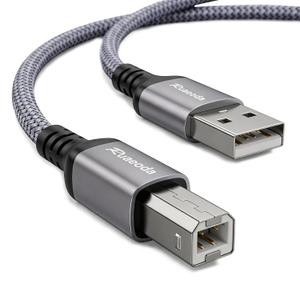 USB Printer Cable 10 ft, HP Printer Cable, USB 2.0 Type A Male to B Male, Compatible with HP, Canon, Epson, Brother, Dell, Lexmark, Xerox, Samsung, Piano, DAC & Audio Interface - Space Grey