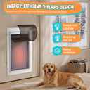 3-Flaps Aluminum Large Dog Door for Door, Pets Up to 110 lb | Include 1 Replacement Flap & 2 Closing Panels, Insulation Flap, Aluminum Safety Locks, Resist Extreme Weather, Heavy Duty