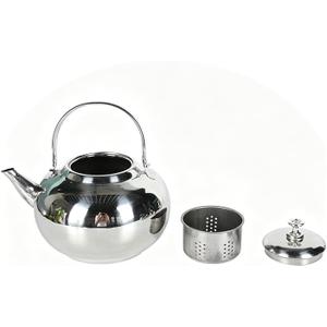 Tea Kettle Whistling Stovetop Teapot, Stainless Steel Water Boilers Coffee Carafe Beverage Pitcher with Handle and Infuser for Home Kitchen Hotel 19.5cm