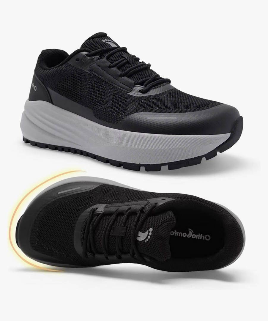 OrthoComfoot Men's Orthopedic Plantar Fasciitis Wide Shoes: Comfortable High Arch Support Trail Running Sneakers for Walking & Hiking, Orthotic Tennis Casual Relief for Flat Feet, Feet Pain size m47