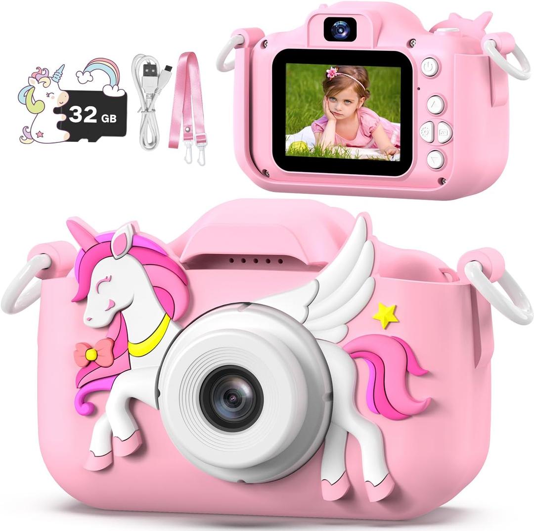 Kids Camera Toy, masterbee Children Camera Toys for Kid Age 3-12, Christmas/Birthday Gifts for Girls, 1080P HD Video Kids Digital Camera, Gift for 3 4 5 6 7 8 9 10 11 12 Year Old Girl (Pink)