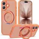 2 x Compatible with iPhone 17 Case with Magnetic Ring Stand [Compatible with Mag-Safe] [Military-Grade Protection] 17 Phone Case 6.3",Orange