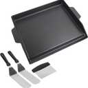 Nonstick Cast Iron Griddle for Gas Grill, 23" x 16" Universal Cooking Coating Flat Top Plate for Gas Stove Top 4 Burner Oven/Stove Top, Electric Grill