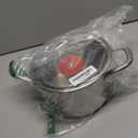 E-far 4 Quart Stock Pot, Tri-Ply Stainless Steel Cooking Pot with Glass Lid and Riveted Handles, Metal Pasta Soup Pot for Induction Ceramic Electric Gas Stoves, Heavy Duty & Dishwasher Safe