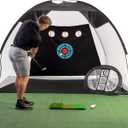 Golf Hitting Net,Chipping Net,Tri-Turf Mat,Golf Hitting Aid,10x7FT Practice Net for Backyard Driving,Chipping Training,Target Mat Balls for Indoor Outdoor use,Gifts for Men Dad Him Golfer