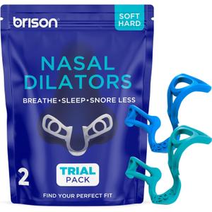 Brison Anti Snoring Device Nasal Dilators - Nose Vents Opener for Better Breathing and Adults for Sleep and Activity Improves Airflow - 2pcs Soft-Hard (Turquoise Blue)