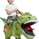 One Casa Halloween Inflatable Dinosaur Costume Kids, Blow Up T Rex Suit Boys Girls (2-3YRS, With Hat)