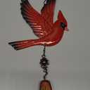 Tinsow Cardinal Bird Wind Chime Christmas Hanging Decorations Bell Outdoor Wind Chime Outdoor Decoration for Patio, Deck, Yard, Garden (Red-Flaping)