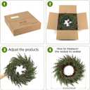 24" Christmas Wreath - Christmas Wreaths for Front Door - Christmas Decorations - Real Touch Norfolk Pine Wreath for Indoor Outdoor Wall Window Porch - Cedar Reef Garland - Free LED String Lights