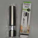 Latent Epicure Electric Salt and Pepper Grinder (SINGLE) - Rechargeable USB-C - Stainless Steel Salt, Pepper or Spice Mill with LED Light - One Handed Operation - Adjustable Ceramic Grinders