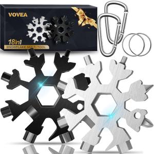 4 x Father's Day Mens Dad Gifts, 18-in-1 Snowflake Multitool, Birthday Gifts for Men Dad Him Husband, Stocking Stuffers Gifts for Men,EDC Cool Gadgets Bottle Opener Screwdriver Wrench