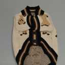 Small Dog Sweaters Cute Bear Dog Cardigans Clothes for Small Medium Dogs Boy Girl Puppy Cat Knitting Cardigan Outfits Dogs Autumn Coats Warm Pet Doggy Clothes Soft Knitwear Apparel (Beige,M)