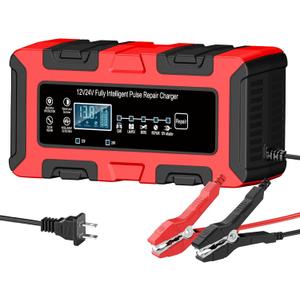 E-FAST Battery Charger 10A 12V/24V LiFePO4 Lead Acid Fully Automatic Battery Maintainer, Car Battery Trickle Charger Automotive w/Repair, Winter Mode, for AGM, STD, Gel, Deep Cycle Batteries