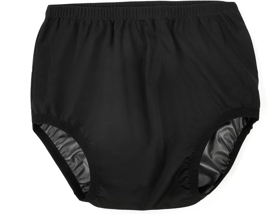 AQX Adult Cloth Diaper Cover for Incontinence, Active Waterproof Leakproof Latex Pants, Noiseless Reusable Washable Pull Up Plastic Pants (No Cotton Inside, S)