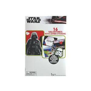 Star Wars 16 Valentines with Jumbo Stickers