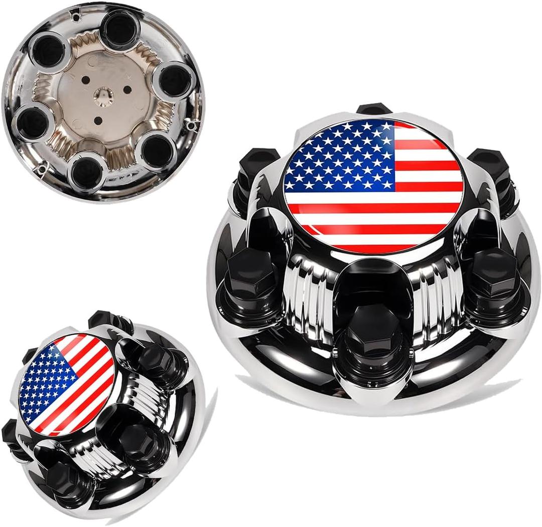 8 Lugs Wheel Center Caps Fit for Silverado Avalanche Suburban Express Sierra Yukon Savana 1500 2500 3500 16" Rim Hub Cover Replace (6 Lugs Colorful American Flag)