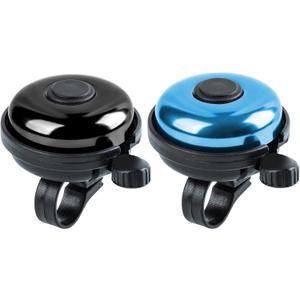 Classic Bike Bell, Aluminum Bicycle Bell, Loud Crisp Clear Sound Bicycle Bike Bell for Adults Kids ((Black, Blue-Right Hand Use-2 Pack))