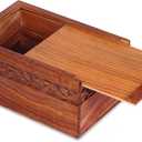 Wooden Keepsake Urn Box, Cremation Urns for Human Ashes, Handcarved Decorative Memorial, Wood Casket for Pets, Cat, Infant, Adult Memorial, Burial Urns for Ashes - Medium