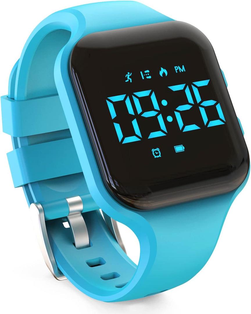 Non-bluetooth Led Fitness tracker watch,Digital Pedometer Watch, With Step Counting/Distance/Calories/Stopwatch/Alarm Clock, Great Gift for Kids Teens Girls Boys Xmas 