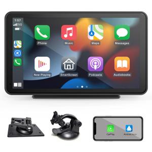 7-Inch Carplay Android Auto Touchscreen with Mirror Link, HD Waterproof Backup Camera, Bluetooth, WiFi, Auxiliary, USB Charger - Compatible with iPhone and Android Phones