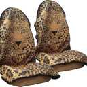 Car Seat Cover Protector Front Seats,for Gym Workout,Running,Swimming,Beach and Hiking,Waterproof Sweat Towel Bucket Seat Covers for Cars SUV Trucks (Leopard, 2Pcs)
