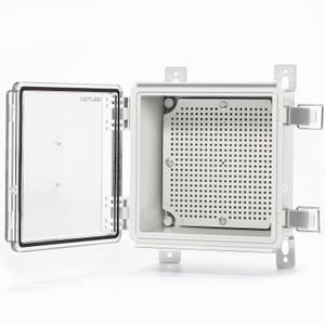 QILIPSU Waterproof Junction Box IP67 Outdoor Plastic Electrical Project Enclosure Weatherproof with Mounting Plate, Wall Brackets, Hinged Clear Cover 5.9"x5.9"x3.5" CC