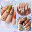 Biutee Nail Stamper Kit 16Pcs Nail Art Stamping Plate 8 Colors Stamp Polish Gel Silicone Stamper Scraper with Storage Bag, Nail Stamp Plates Love Flower Butterfly Leaf Template Holiday Design Gift