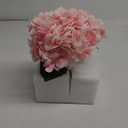 Hollyone Pink Peonies Artificial Flowers with Vase Faux Flowers Peony Fake Flowers Silk Flower Arrangements in Glass Vase with Faux Water for Home Decor Bathroom Table Centerpiece Shelf Decorations